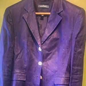 Vintage Ralph Lauren Women’s Linen Navy Blazer